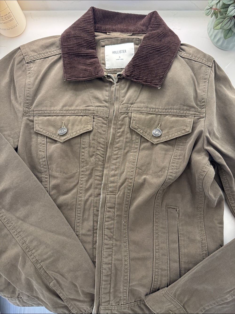 Hollister Barn Jacket with Corduroy Collar